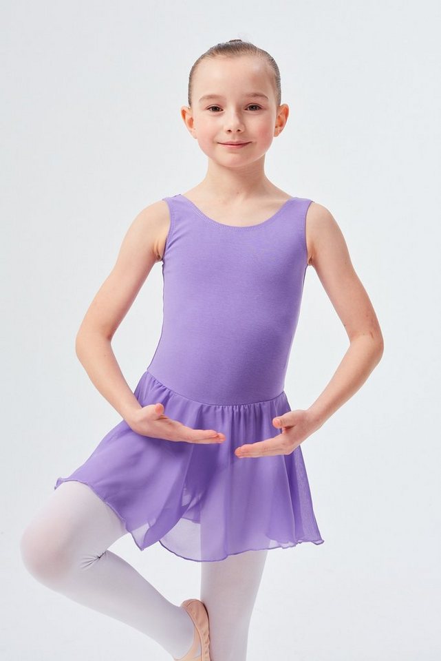 tanzmuster Chiffonkleid Ballett Trikot Minnie mit Chiffon Röckchen Ballettkleid für Mädchen aus wunderbar weichem Baumwollmaterial von tanzmuster