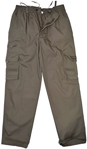 thb Richter Herren Cargohose Freizeithose Cargo Lang Hose Pants Trousers Casual (L, Dunkelbeige) von thb Richter