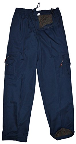 thb Richter Herren Cargohose mit Innenfutter Futter aus Cotton Freizeithose Work Arbeitshose Baumwollfutter Cargo Pants gefüttert Men's (2XL, Navy) von thb Richter