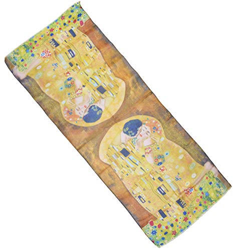 thb Richter XXL Langer Schal mit Gemälde Motiv Kunstdrucke Malerei Halstuch Tücher Stola Umschlagtuch Schals/Gustav Klimt/Der Kuss von thb Richter