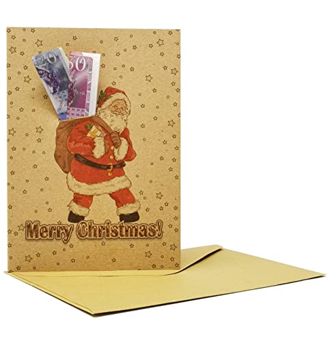 4 x Weihnachtskarten-Geldbörse – schöne Art, jemandem ein kleines Geldgeschenk zu geben, Kraft von the lazy panda card company