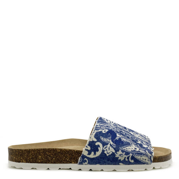 Veganer Rec Denim Pool Slide "thies ® PET" aus recyceltem PES von thies