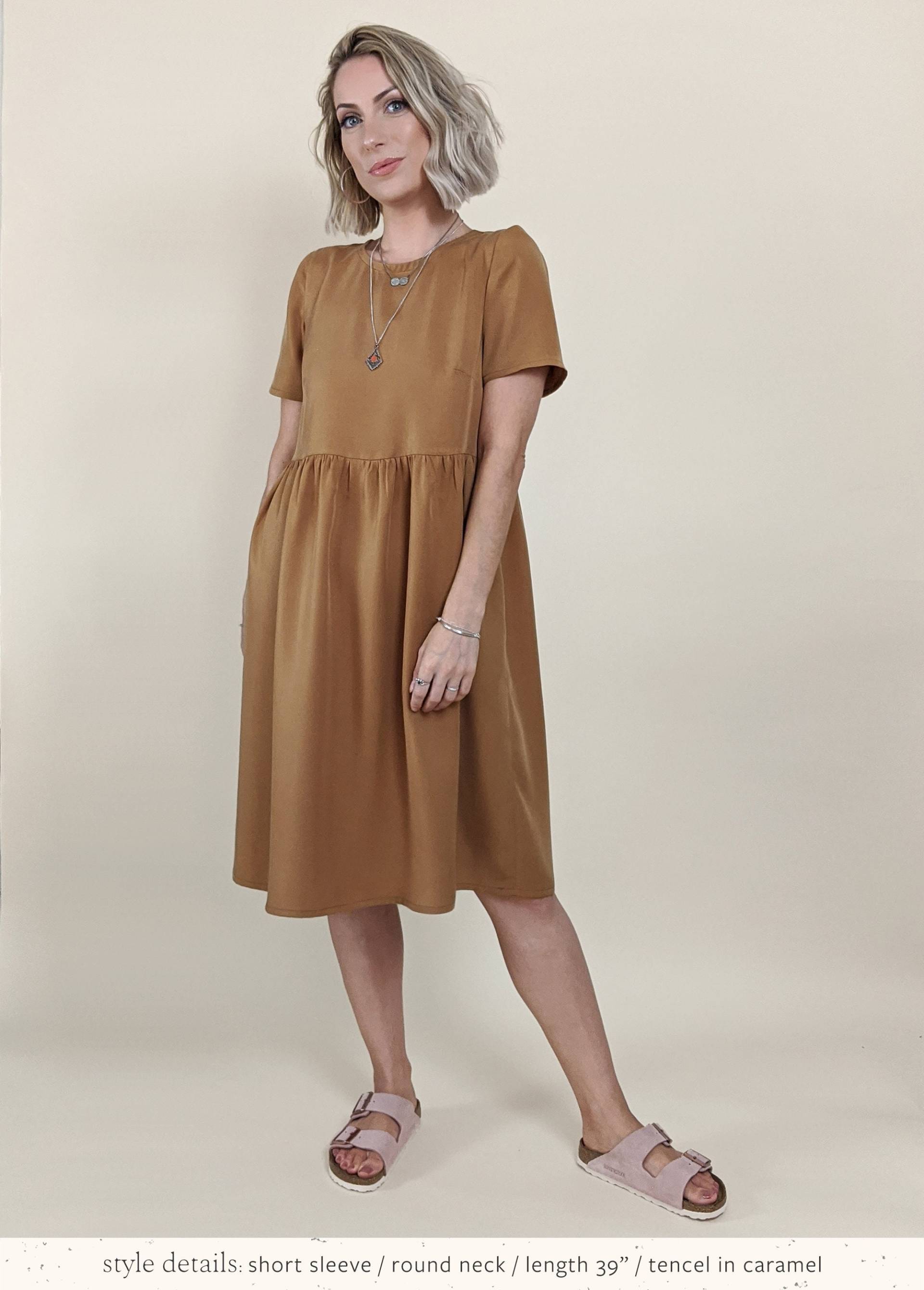 Midi Hängerchen Kleid Nach Wahl Bei Farben Und Stoffen Tencel Baumwolle Leinen Double Gauze Mini Midi Kniebund von threadandwonder