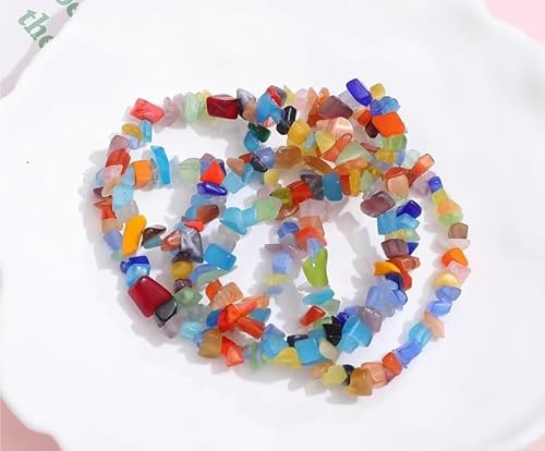 tiHtYYfs 80 cm große, zerkleinerte Kristallkristall-Perlen, lose Perlen for Selbermachen, handgefertigter Schmuck, Armband-Zubehör (Color : A, Size : One size) von tiHtYYfs