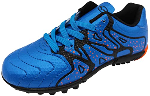 tiebaoGanar Fußballschuhe Jungen Leicht Trainingsschuhe FG/AG/TF Indoor Outdoor Turf Cleat Football Schuhe Athletics Sportschuhe Unisex Blau TBG-S75523/Blue-36 von tiebaoGanar