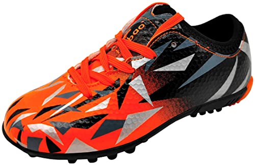 tiebaoGanar Fußballschuhe Kinder Spike Cleats Athletics Fussballschuhe Schnürsenkel Turnschuhe Outdoor Sport Turf Football Schuhe Orange TBG-S76516/Orange-31 von tiebaoGanar