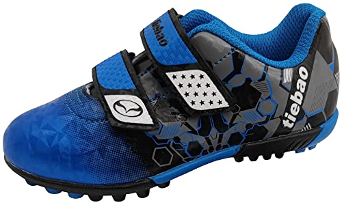 tiebaoGanar Fußballschuhe für Jungen und Mädchen, Fester Boden, Rasenschuhe, Outdoor-Sport, Fußballschuhe (Kleinkind/kleines Kind/großes Kind), blau TBG-S76660/Blue-29 von tiebaoGanar