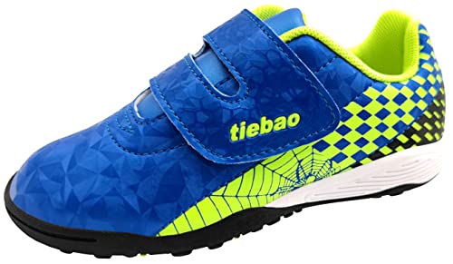 tiebaoGanar Kinder Fußballschuhe Indoor Athletic Fußball Cleats Hook and Loop Strap Blau TBG-S76660F/Blue-26 von tiebaoGanar