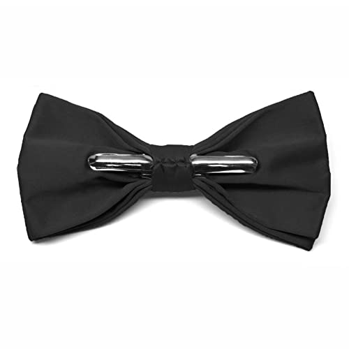 tiemart Fliege mit Clip für Herren, Schwarz, Einheitsgröße, Schwarz, One size von tiemart