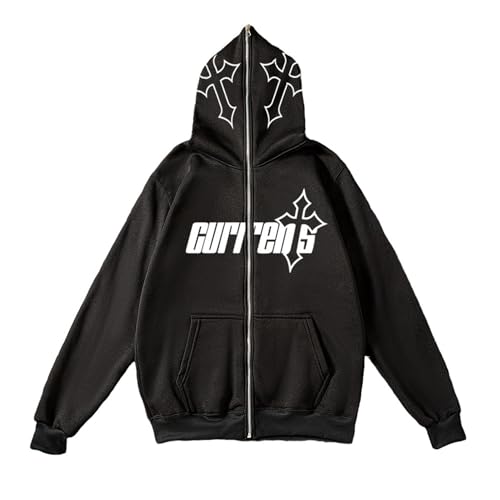 tinbarry Herren Y2K Hoodie Spiders Grunge Jacke Zip Up Hip Hop Harajuku Sweatshirt Gothic Baggy Sweatjacke Fleece Gefüttert Kapuzenjacke Langarm Winter Jacke Loose Streetwear von tinbarry