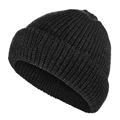 tomBrook Mütze Costeau Schippermütze Wollmütze Strickmütze Unisex - Beanie Wolle Wintermütze für Damen und Herren aus 100% Schurwolle in Anthrazit von tomBrook