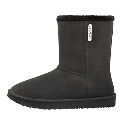 tomBrook Damen Stiefel in Echtleder-Optik Wasserdicht - Regenstiefel Herbst Winter Outdoor in Anthrazit Größe 39 von tomBrook