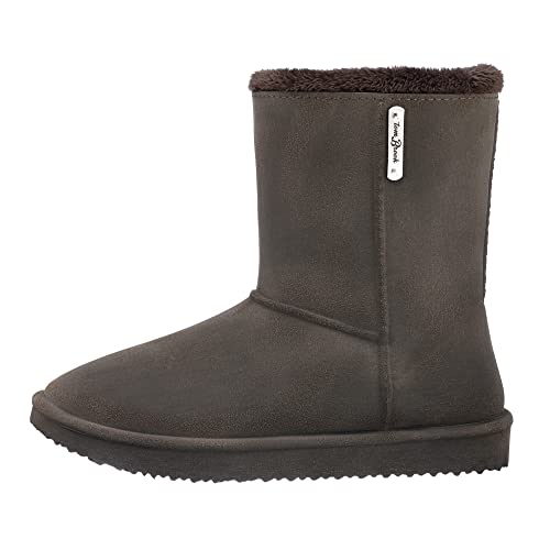 tomBrook Damen Stiefel in Echtleder-Optik Wasserdicht - Regenstiefel Herbst Winter Outdoor in Dunkelbraun Größe 38 von tomBrook