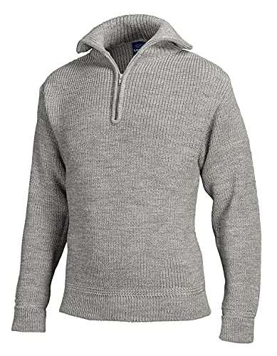 tomBrook Damen Troyer Korvettenkapitän - Seemannspullover Damen Pullover mit Reißverschluss Wolle Pullover Frauen aus 100% Schurwolle in Hellgrau Größe 40 von tomBrook