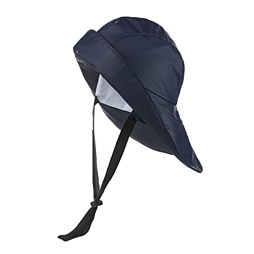 tomBrook Südwester Regenhut Unisex - wasserdichte Regenmütze mit verstellbaren Kinnriemen und Innenfutter in Marineblau Größe L von tomBrook