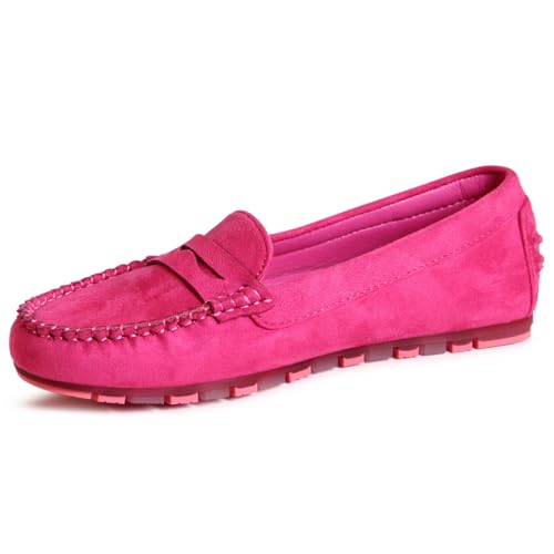 topschuhe24 2988 Damen Velours Mokassins Komfort Slipper, Farbe:Pink, Größe:38 EU von topschuhe24