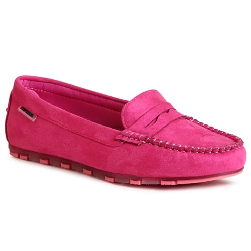 topschuhe24 2988 Damen Velours Mokassins Komfort Slipper, Farbe:Pink, Größe:39 EU von topschuhe24