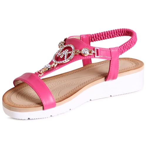 topschuhe24 3003 Damen Riemchen Sandalen Glitzer Sandaletten, Farbe:Pink, Größe:36 EU von topschuhe24