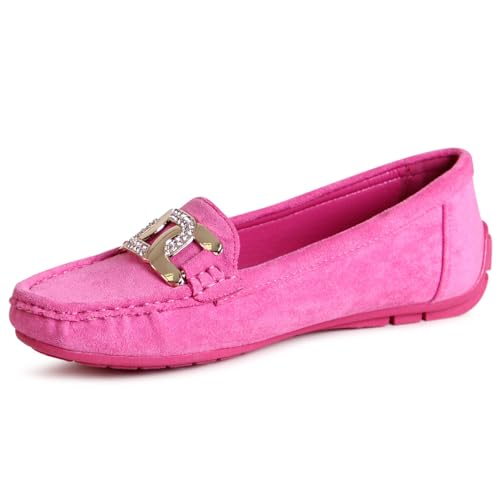 topschuhe24 3006 Damen Komfort Mokassins Slipper Glitzer, Farbe:Pink, Größe:37 EU von topschuhe24