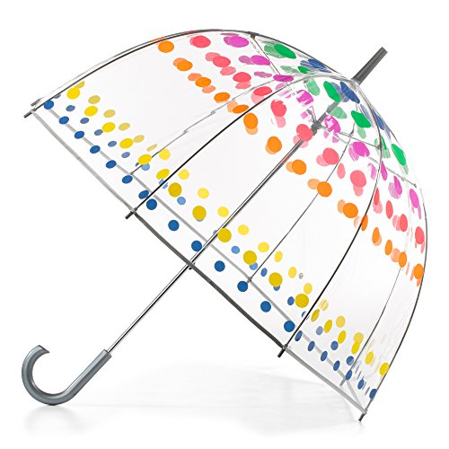 Totes Regenschirm für Erwachsene und Kinder, transparenter Blasen-Regenschirm mit Kuppeldach, leichtes Design, Wind- und Regenschutz, Punkte, Erwachsene – 129,5 cm, transparenter Blasen-Regenschirm von totes