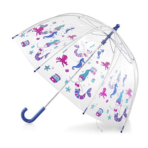 totes Regenschirm für Erwachsene und Kinder, transparent, mit Kuppeldach, leichtes Design, Wind- und Regenschutz, Ozeanprinzessin, Kinder, 94 cm, Ocean Princess, Kids - 37", Transparenter Regenschirm von totes