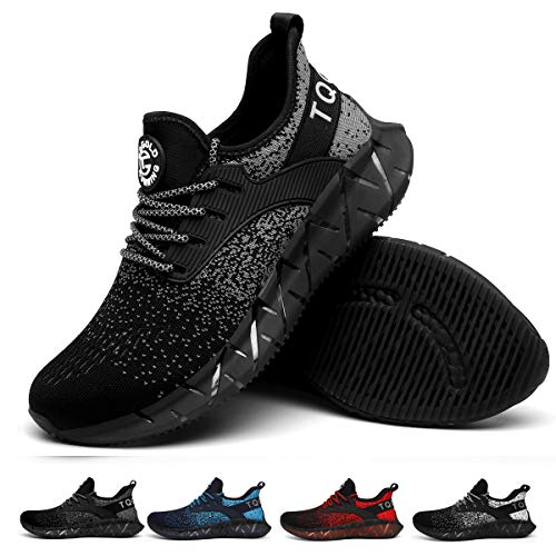 AONETIGER Schuhe Herren Damen Sportschuhe Laufschuhe Running Sneaker Turnschuhe（Schwarz Grau,Größe 37） von AONETIGER