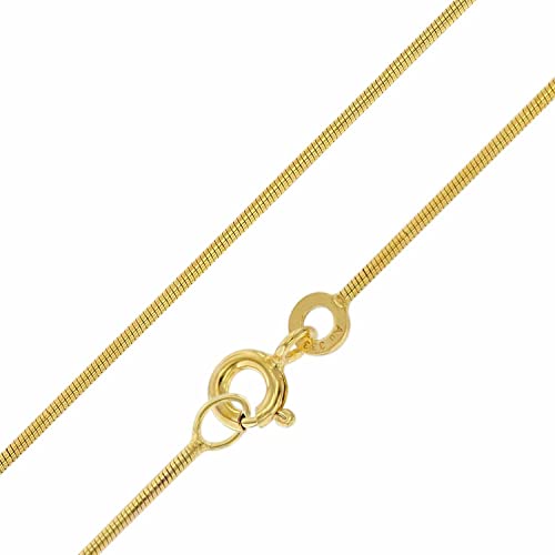 trendor Feine Schlangenkette Gold 333/8K Breite 0,9 mm zeitloser Halsschmuck aus Echtgold für Damen, wunderschöne Geschenkidee, 51860-38 38 cm von trendor