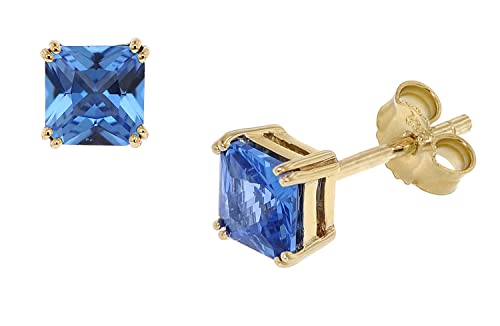 trendor Damen-Ohrringe Gold 333 / 8K Zirkonia London Blau Ohrschmuck aus Echtgold, elegante Geschenkidee für Damen, 51680-03 von trendor