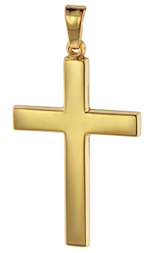 trendor Kreuz-Anhänger Gold 750 (18 Karat) 28 mm Damen und Herren Goldanhänger, modischer Kreuzanhänger, Geschenkidee, eleganter Schmuck aus Echtgold 75314 von trendor