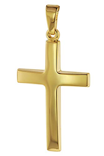 trendor Kreuz-Anhänger Gold 750 (18 Karat) 32 x 17 mm Damen und Herren Goldanhänger, Kreuzanhänger, Geschenkidee, eleganter Schmuck aus Echtgold 75095 von trendor