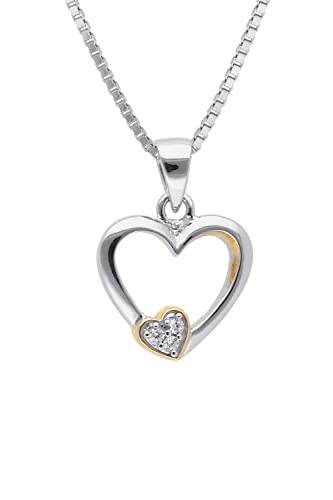 trendor Mädchen-Halskette mit Herz-Anhänger Silber 925 zauberhafter Halsschmuck, liebevolle Geschenkidee für Kinder, 41623-42 42 cm von trendor