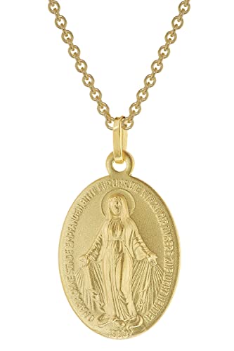 trendor Milagrosa Gold 333/8K Madonna mit vergoldeter Silberkette zauberhafter Halsschmuck für Damen, Abbild der Mutter Jesu, Echtgold Anhänger, 51930-42 42 cm von trendor