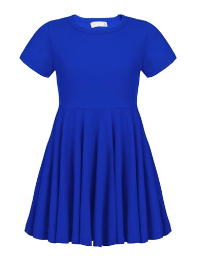 trudge Mädchen Kleid Sommerkleid Blau Kinder Tshirt Kleider Baumwollkleid Teenager Skaterkleid Einschulung Kinderbekleidung 120 von trudge