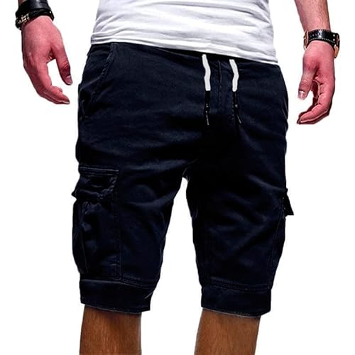 Jogginghose Herren kurz, Kurze Hosen Herren Shorts Sommer Shorts Chino Baumwolle mit Tunnelzug von tsaChick