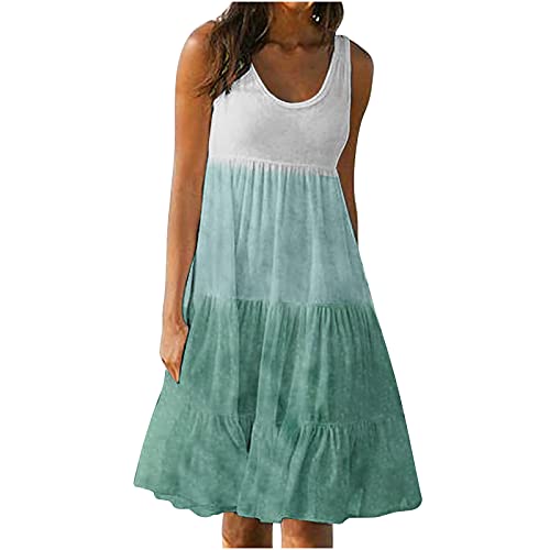 Sommerkleid Damen lang mit arm, Mittelalter Kleidung Damen Rock samt, Tunika Kleid Kurzarm Damen Sommer lang, Sommerkleid Damen Knielang, Maxi Kleider für Damen Sommer, Green XL von tsaChick