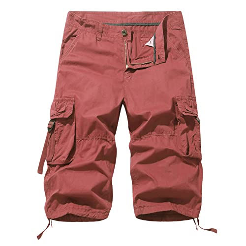 tsaChick Bermuda Shorts Herren 3/4 Jeans Herren Casual Reine Farbe Im Freien Tasche Strand Arbeit Hose Cargo Shorts Pant Kurze Hosen Herren Jeans Shorts Herren Dry Fit Shorts Herren Schwarz Kurze von tsaChick