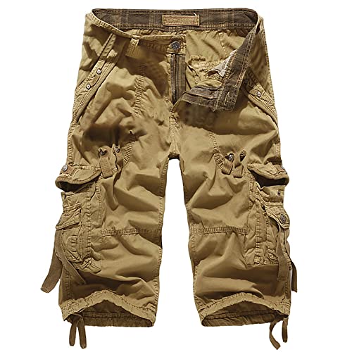 tsaChick Bermuda Shorts Herren Sommer Herren Casual Reine Farbe Im Freien Tasche Strand Arbeit Hose Cargo Shorts Pant Shorts Herren Rot Kurze Hosen Herren Cargo Shorts Herren Sommer Kurze Hosen von tsaChick