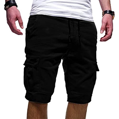 tsaChick Boxershorts Herren 10 Pa Modische Herren Personalisiert Lässig Einfarbig Riemchen Mit Multi-Tasche Sport Shorts Shorts Herren Tennis Chino Shorts Herren Ja and Shorts Herren Lange von tsaChick