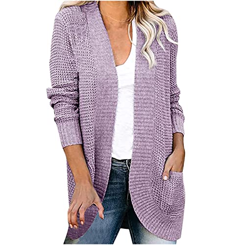 tsaChick Cardigan Sweatshirt Sweatjacke Laufjacke Kapuzenshirt Und Winter Damen Casual Solid Long Cardigan Outwear Casual Tops Jacke Pullover mit Tasche KSK4 von tsaChick