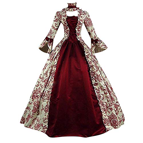 tsaChick Christmas Dress Pirate Costume Women Viktorianische Gothic Halloween Kleid Kostüm Damen Western Outfit Damen Kleid Damen Herbst Damen Kleid Halloween-Kapuzenkleid von tsaChick