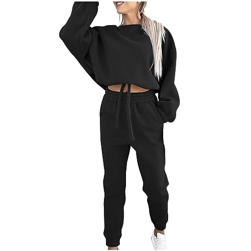 tsaChick Coole Sweatshirts Für Teenager Mädchen Damen Langarm Sweatshirt Mit Kapuze + Lange Hose Sweatpants Zweiteiliges Set Tops Damen Sexy Sommer Tshirt Damen Sommer Booty Scrunch Leggings von tsaChick