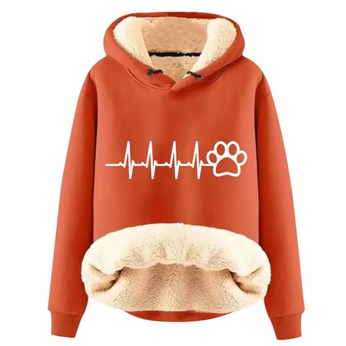 tsaChick Damen Winterpullover Hoodie Damen Teddy Fleece Kapuzenpullover Warm Pullover Casual Einfarbig Langarm Sweatshirt Hoodies Damen Hoodie Lang S-3XL von tsaChick