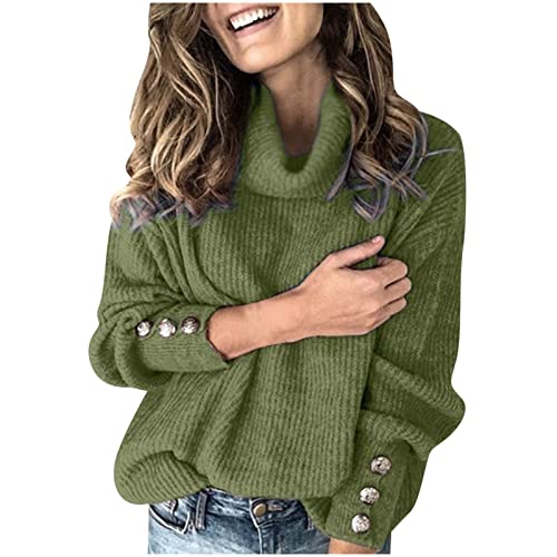 tsaChick Oversize Pullover Damen Lang Strickpulli Strickjacke Damen lang Elegant Open Front Grobstrick Strick Cardigan Langarm Strickjacken mit knöpfe und Taschen Damen Pullover S-5XL von tsaChick