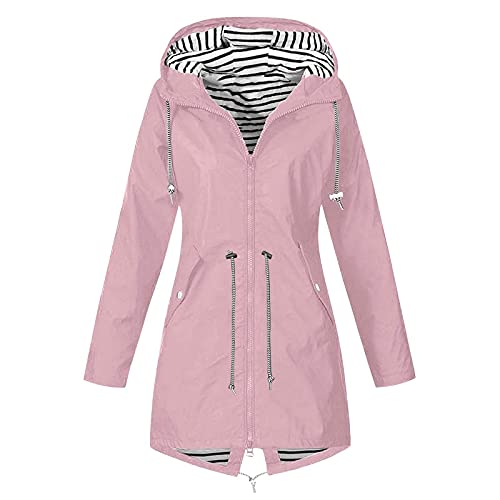 tsaChick Regenjacke Damen Wasserdicht Atmungsaktiv 5xl Große Größen Regenmantel Schwarz Softshelljacke Gelb Outdoorjacke Übergangsjacke Leichte Jacke mit Kapuze für Frühlings Herbst zum von tsaChick