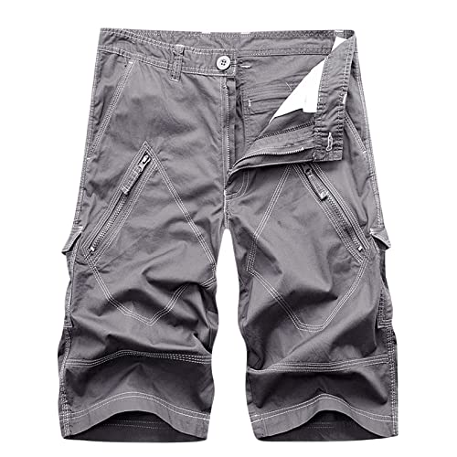 tsaChick Shorts Herren Sommer Kurz Herren Casual Reine Farbe Im Freien Tasche Strand Arbeit Hose Cargo Shorts Pant Strandshorts Herren Kurze Hosen Herren Cargo 3/4 Strandshorts Herren Hawaii Kurze von tsaChick