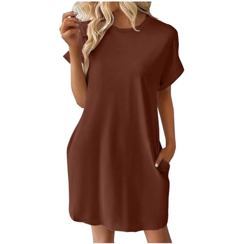 tsaChick Strandkleid Damen Summer Dress Sale Angebote Leinenkleid Damen Kurzen Ärmel Knielang Kleid Sommer Damen einfarbig Kurzarm Rundhalsausschnitt Kleid Kurzarm Rundhalsausschnitt Kleid DSE57 tsaChick Strandkleid Damen Summer Dress Sale Angebote Leinenkleid Damen Kurzen Ärmel Knielang Kleid Sommer Damen einfarbig Kurzarm Rundhalsausschnitt Kleid Kurzarm Rundhalsausschnitt Kleid DSE57 von tsaChick