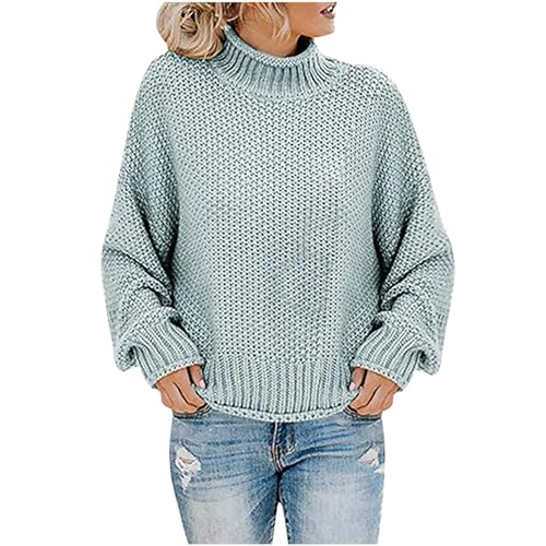 tsaChick Winterpullover Damen Pullover Damen Winter Rollkragenpullover Damen Warm Oversized Strickpullover Rollkragen Pullover Rollkragenpullover Damen Oversize S-5XL von tsaChick