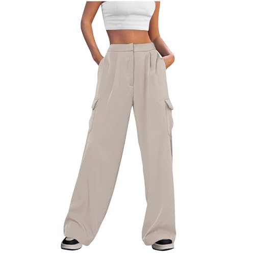 tsaChick Yogahose Damen Mit Taschen Angebote Jogginghose Damen Sommer Freizeithosen Wide Leg High Waist Relaxed Locker Strumpfhose Damen XXL Strumpfhosen Damen 40 Den Matt Einfarbig Lange KZC61 von tsaChick