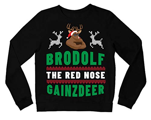 Brodolf The red Nose gainzdeer Ugly Christmas Sweatshirt Bodybuilder, Größe: XXX-Large von tshirtladen