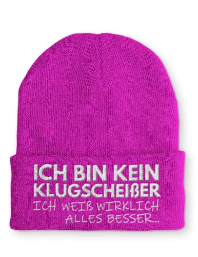 tshirtladen Beanie Mütze Ich Bin kein Klugscheißer ich weiß wirklich Alles Besser Statement Wintermütze, Farbe: Pink von tshirtladen